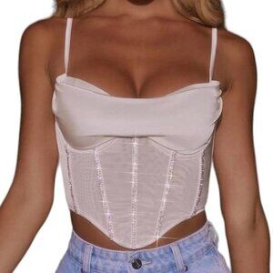 Rhinestone corset/bustier in ballet pink